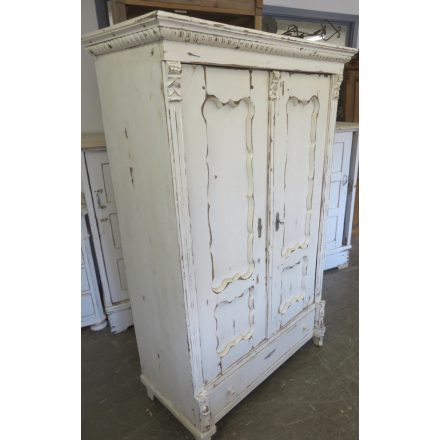 Antique Pine Two Door Wardrobe (white)