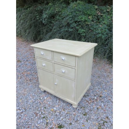 Antique Pine Cabinet with Four Drawers (cream)