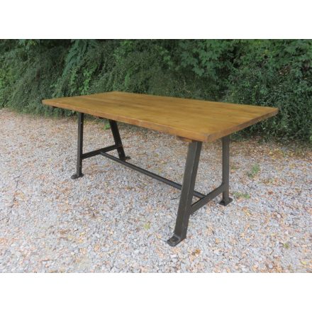 Antique Iron Leg Dining Table (waxed top)