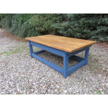 Antique Pine Coffee Table (blue base)