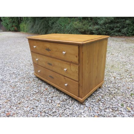 Antique Pine Chest of Three Drawers (waxed)