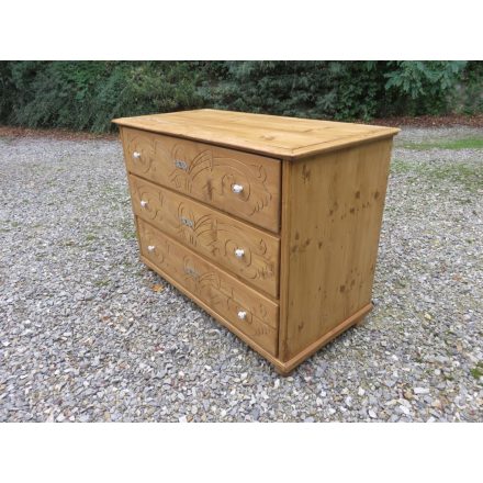 Antique Pine Chest of Three Drawers (waxed)