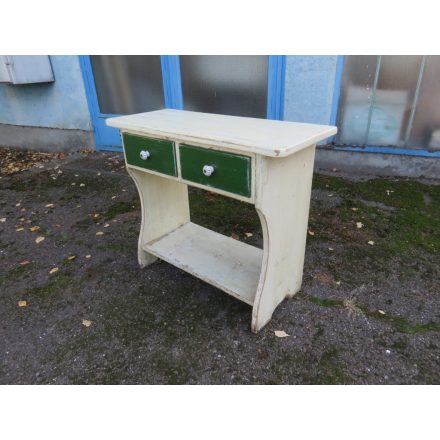 Antique Pine Bucket Bench (white-green)