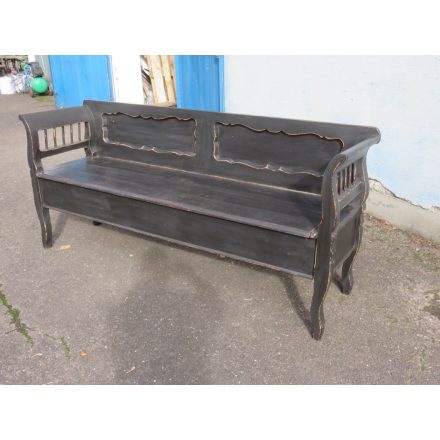 Antique Pine Box Bench (black)