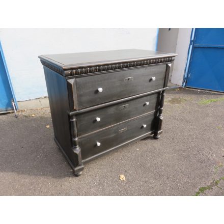 Antique Pine Chest of Three Drawers (black)