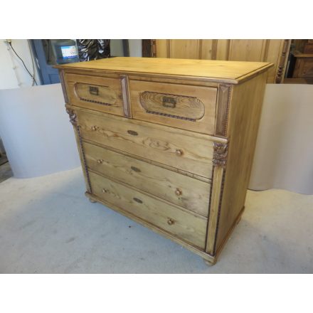 Antique Pine Chest of Five Drawers (waxed)