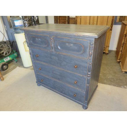 Antique Pine Chest of Five Drawers (grey)