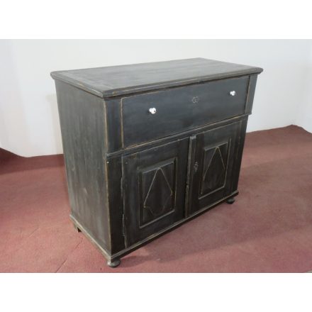 Antique Pine Dresser Base Cabinet (black)