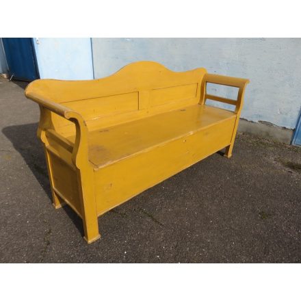 Antique Pine Box Bench (yellow)