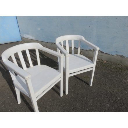 Antique Pine Armchairs (white) pair of two