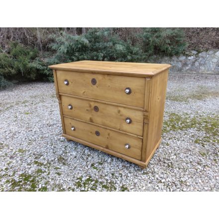 Antique Pine Chest of Three Drawers (waxed)