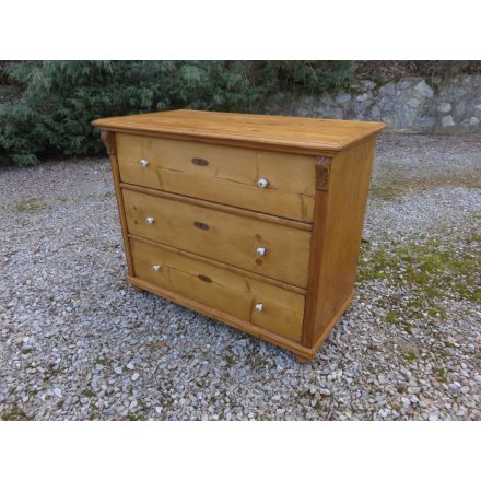 Antique Pine Chest of Three Drawers (waxed)