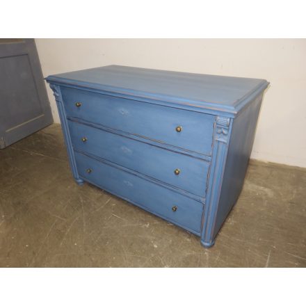 Antique Pine Chest of Three Drawers (blue)