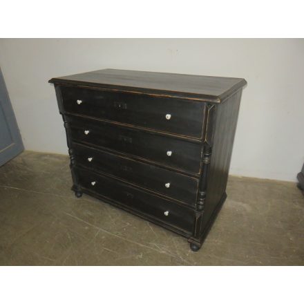 Antique Pine Chest of Four Drawers (black)