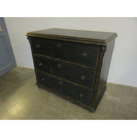 Antique Pine Chest of Three Drawers (black)