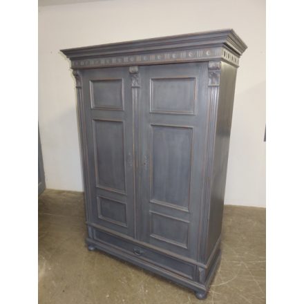 Antique Pine Two Door Wardrobe (grey)