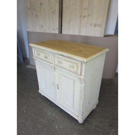 Antique Pine Dresser Base Cabinet (white)