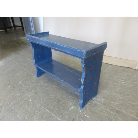 Antique Pine Bucket Bench (blue)