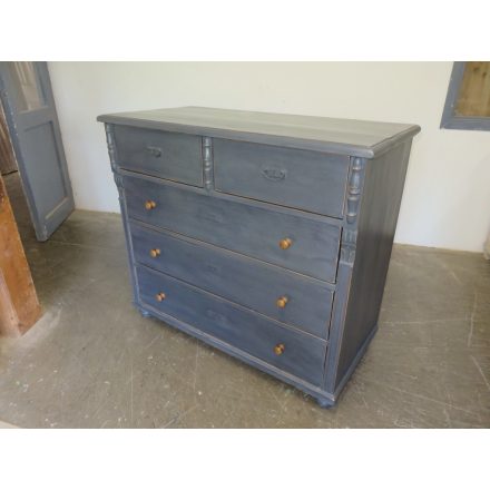 Antique Pine Chest of Five Drawers (grey)