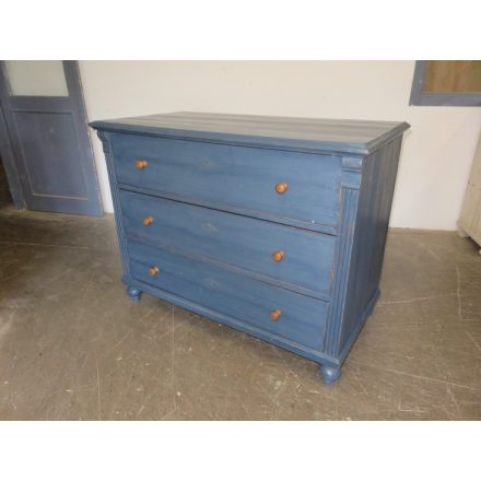 Antique Pine Chest of Three Drawers (blue)