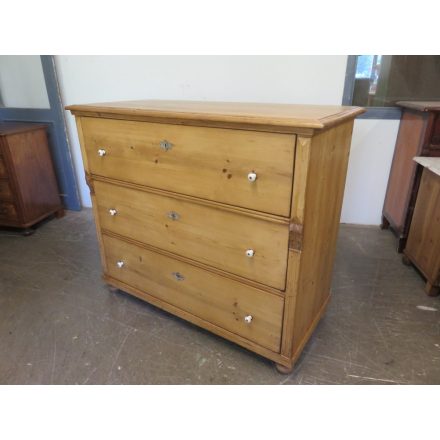 Antique Pine Chest of Three Drawers (waxed)