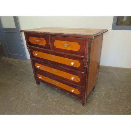 Antique Pine Chest of Five Drawers (original colour)