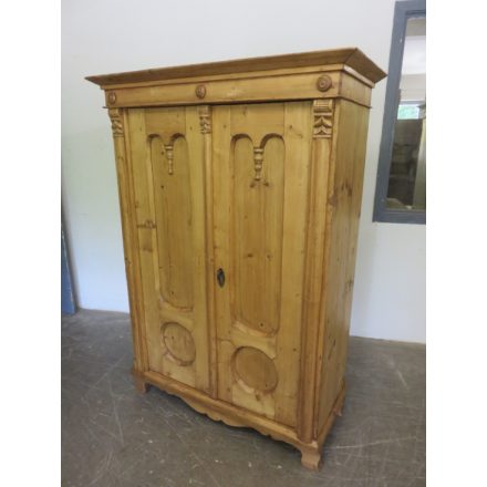 Antique Pine Two Door Wardrobe (waxed)