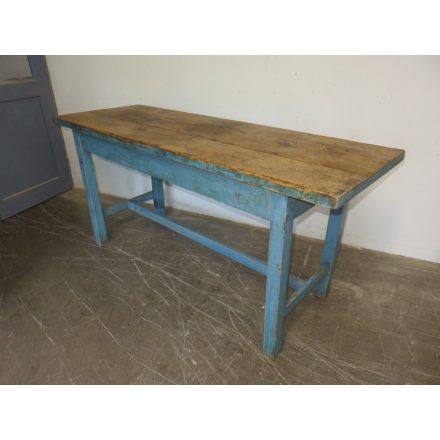 Antique Pine Table (blue base-waxed top)