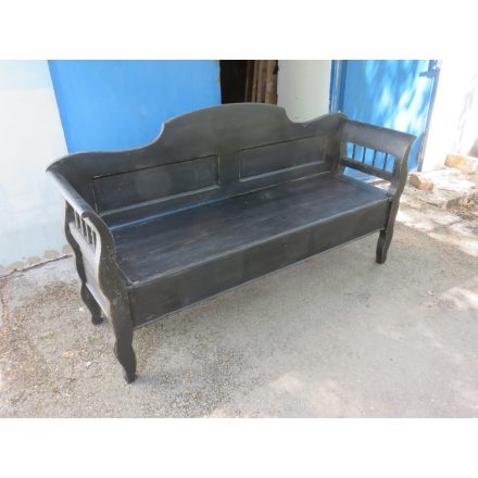 Antique Pine Box Bench (black)