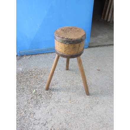 Antique Round Butcher Block Table 