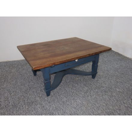 Antique Hardwood Coffee Table (blue base)