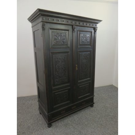 Antique Pine Two Door Wardrobe (black)