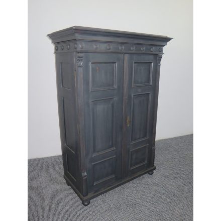 Antique Pine Two Door Wardrobe (grey)