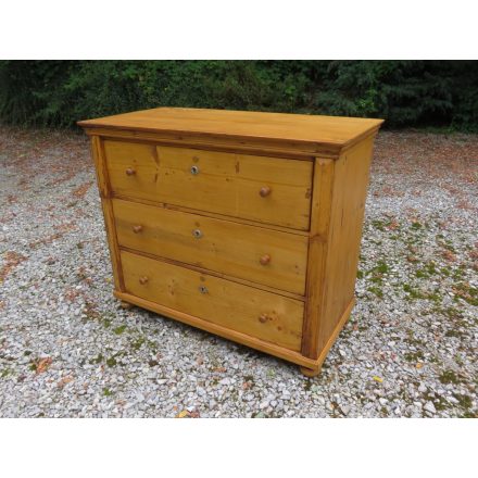 Antique Pine Chest of Three Drawers (waxed)