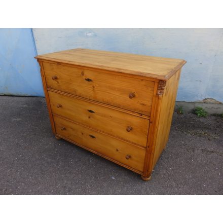 Antique Pine Chest of Three Drawers (waxed)