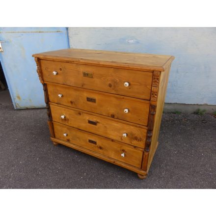 Antique Pine Chest of Four Drawers (waxed)