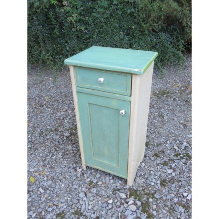 Antique Pine Nightstand (green-white)