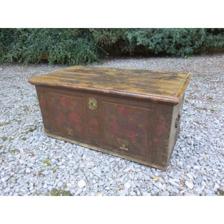 Antique Pine Hand Painted Trunk