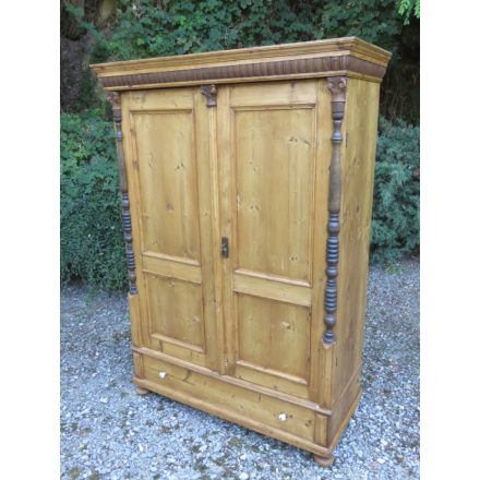 Antique Pine Two Door Wardrobe (waxed)