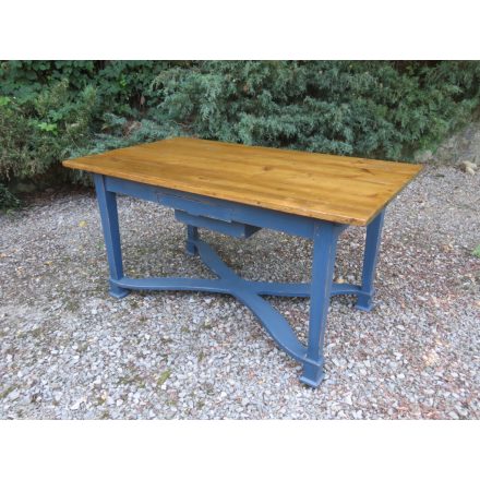 Antique Pine Table (blue base-waxed top)