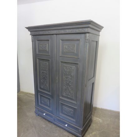 Antique Pine Two Door Wardrobe (grey)