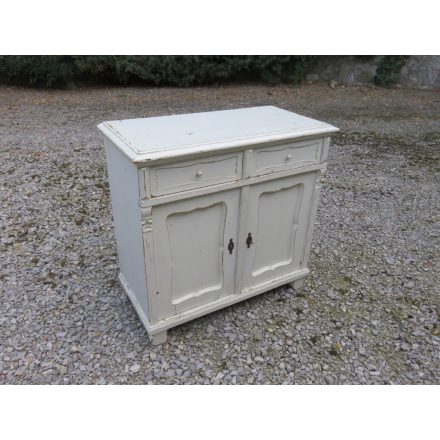 Antique Pine Dresser Base Cabinet (white)