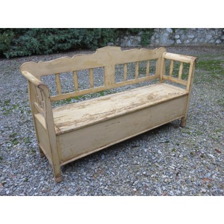 Antique Pine Box Bench (cream)