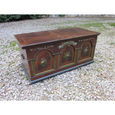 Antique Pine Hand Painted Trunk