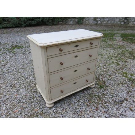 Antique Pine Chest of Four Drawers (white)