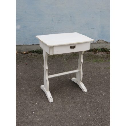 Small Antique Pine Table, white