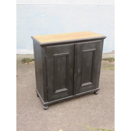 Antique Pine Dresser Base Cabinet (black)