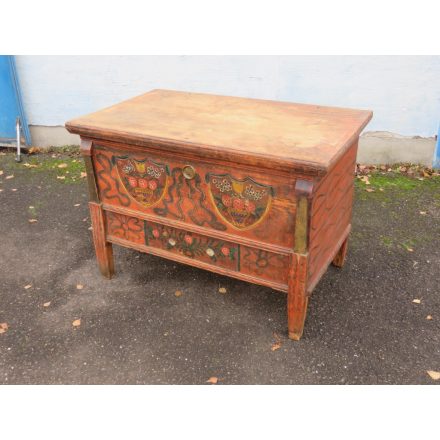 Antique Pine Hand Painted Trunk