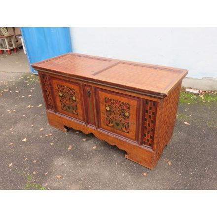 Antique Pine Hand Painted Trunk