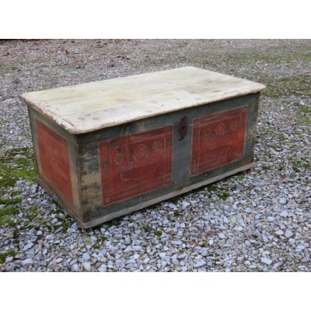 Antique Pine Hand Painted Trunk